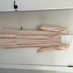 Cream smocked maxi dress